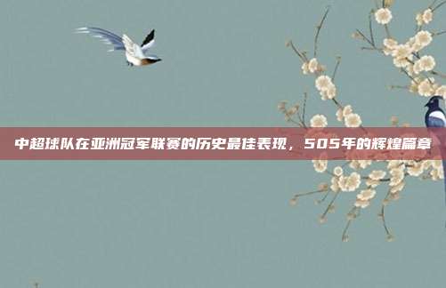 中超球队在亚洲冠军联赛的历史最佳表现，505年的辉煌篇章