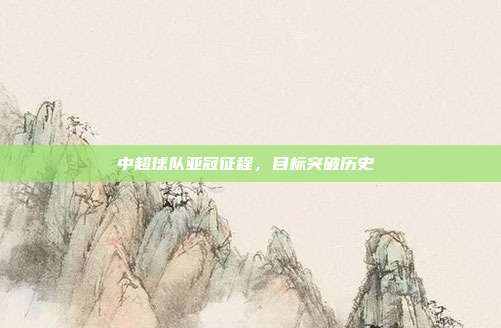 中超球队亚冠征程，目标突破历史⛰️