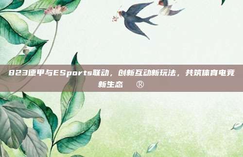 823德甲与ESports联动，创新互动新玩法，共筑体育电竞新生态🎮