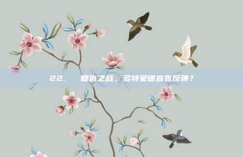 22. ⚡ 复仇之战，多特蒙德宣告反弹？