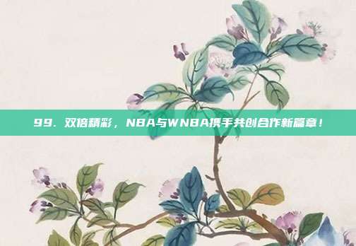 99. 双倍精彩，NBA与WNBA携手共创合作新篇章！