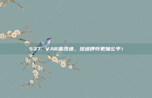 537. VAR需改进，球迷呼吁更加公平！